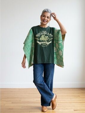 Handcrafted Upcycled John Mellenkamp Kantha Tunic NWT One Size